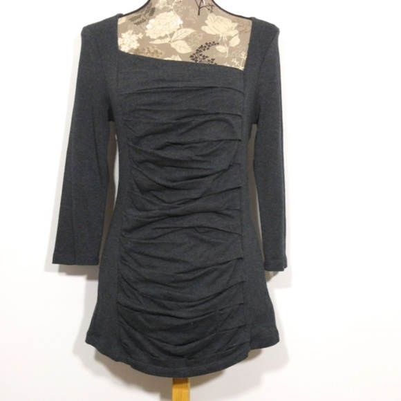 Express Tops - Express Top Sz M Grey Ruched Front